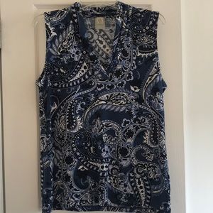 Anne Klein blue paisley blouse.